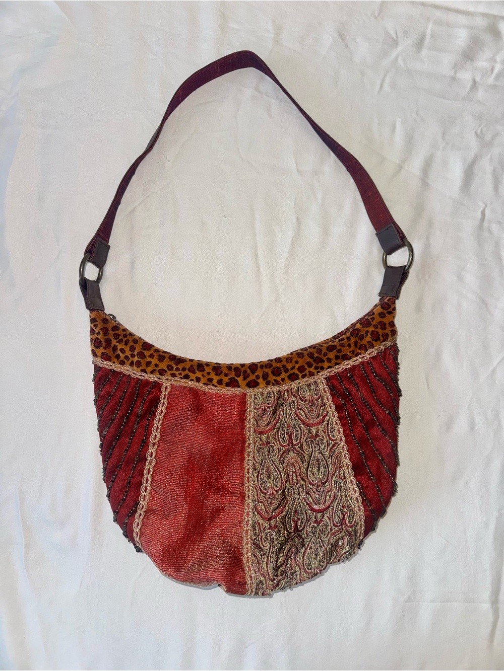 Vintage Y2K Coldwater Creek Patchwork Boho Shoulder Bag
